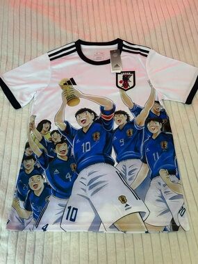 adidas Japan Soccer Graphic Tee - Blue, White & Black